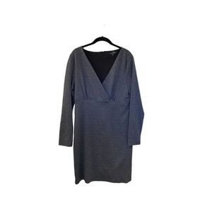 Susan Betro houndstooth gray and black fully lined front cross dress size large